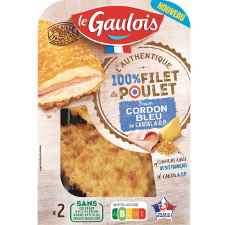 Le Gaulois - L’Authentique 100% Filet de poulet façon Cordon Bleu au Cantal AOP