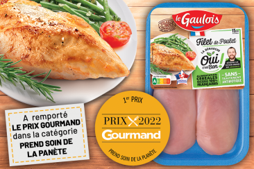 Filet de poulet Le Gaulois Oui c'est Bon! a remporté le Prix Gourmand '"Prend soin de la planète"