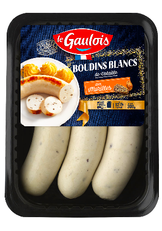 Packaging des boudins de volaille aux morilles Le Gaulois Visuel pack des boudins de volaille aux morilles Le Gaulois