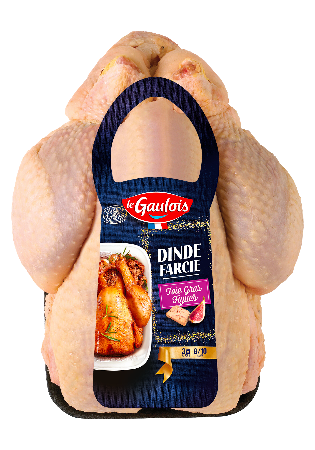 Packaging de la dinde entière farcie au foie gras et figues Le Gaulois Visuel pack de la dinde entière farcie au foie gras et figues Le Gaulois