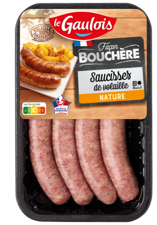 Packaging des Saucisses Façon Bouchère Le Gaulois Visuel pack des Saucisses Façon Bouchère Le Gaulois