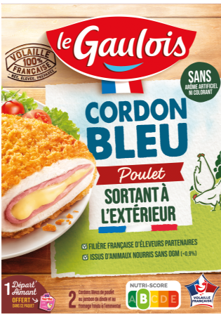 Visuel pack du cordon bleu de poulet Sortant à l'Extérieur Le Gaulois