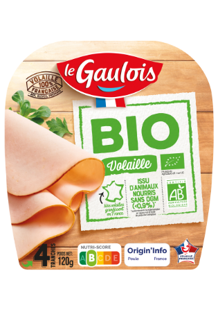 Visuel pack des tranches de volaille BIO Le Gaulois