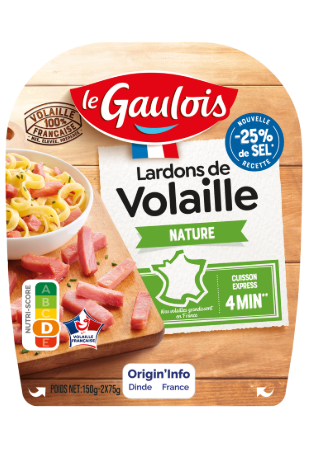 Visuel pack des lardons de volaille nature Le Gaulois