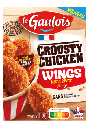 Visuel pack des Crousty Chicken Wings Hot & Spicy Le Gaulois