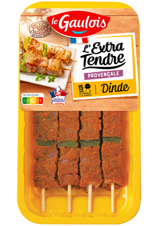 Visuel pack des brochettes de dinde extra tendre à la provençale Le Gaulois