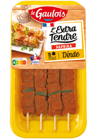 Visuel pack des brochettes de dinde extra tendre au paprika Le Gaulois