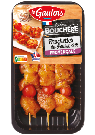 Visuel pack des brochettes façon bouchère de poulet provençale Le Gaulois