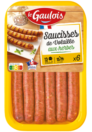 Visuel pack des saucisses de volaille aux herbes Le Gaulois