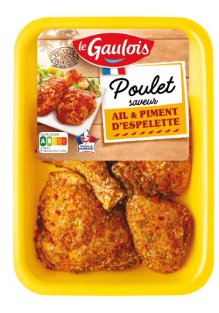 Visuel pack des cuisses de poulet ail et piment d'Espelette Le Gaulois