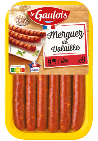 Visuel pack des merguez de volaille Le Gaulois