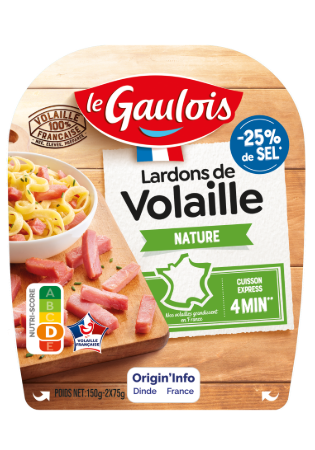 Visuel pack des lardons de volaille nature Le Gaulois