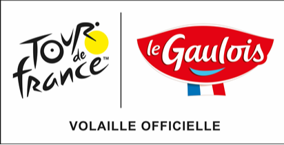 Logo du Tour de France avec Le Gaulois, volaille officielle depuis 2015